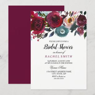 Invitación a ducha de novia de vino rojo de Borgoñ