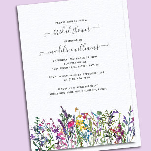 Invitación a ducha de novia de Wildflowers Meadow