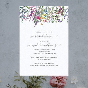 Invitación a ducha de novia de Wildflowers Meadow
