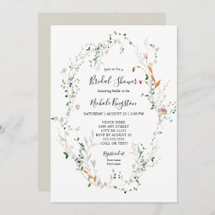 Invitación a ducha de novia de Wreath Wildflower
