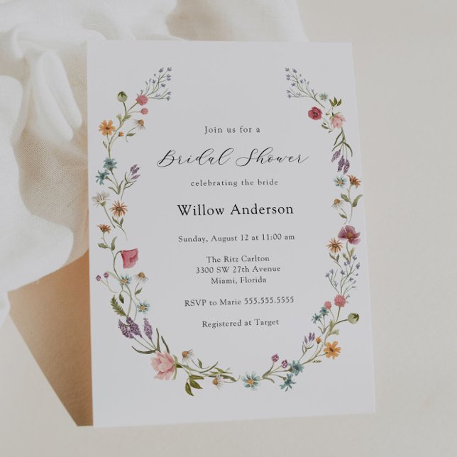 Invitación a ducha de novia de Wreath Wildflower (Subido por el creador)
