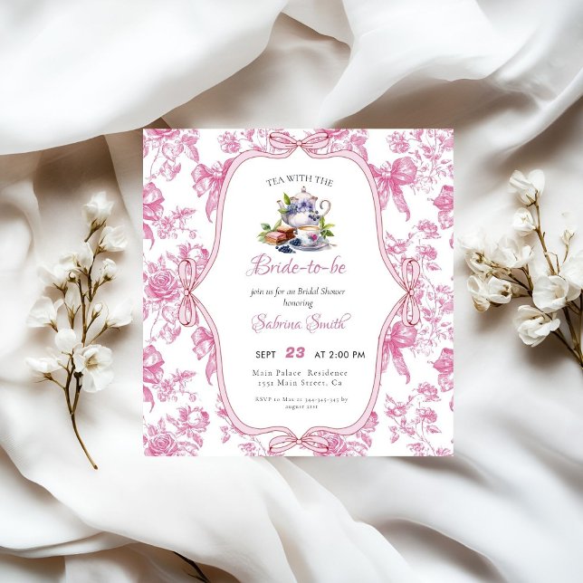 Invitación a ducha de novia del Fiesta de té de fl (Subido por el creador)