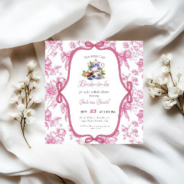Invitación a ducha de novia del Fiesta de té de fl