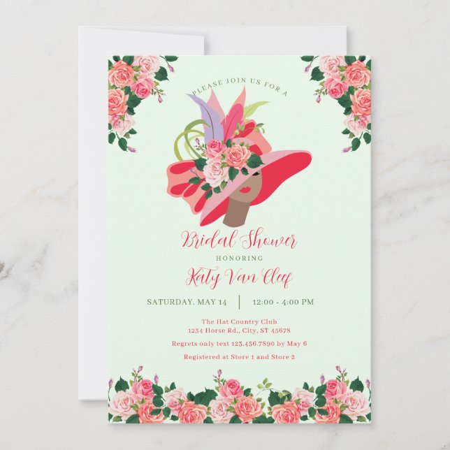 Invitación a ducha de novia del Gorra Kentucky Der (Anverso)