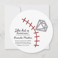 Invitación a ducha de novia del Homerun de Béisbol