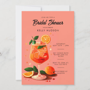 Invitación a ducha de novia del Naranja Aperol Spr