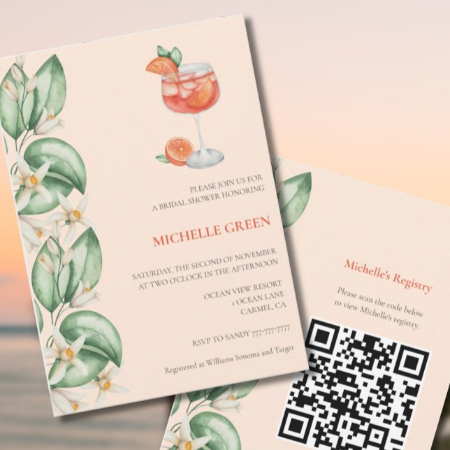 Invitación a ducha de novia del Naranja Aperol Spr (Subido por el creador)