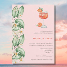 Invitación a ducha de novia del Naranja Aperol Spr