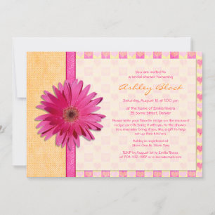 Invitación a ducha de novia del Naranja de Daisy G