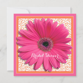 Invitación a ducha de novia del Naranja rosa Gerbe