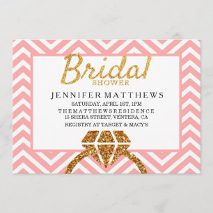 Invitación a ducha de novia del Purpurina rosa Che