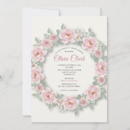 Invitación a ducha de novia del Rosa Wreath de Rub