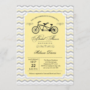 Invitación a ducha de novia en bicicleta tándem
