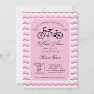 Invitación a ducha de novia en bicicleta tándem