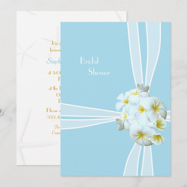 Invitación a ducha de novia en Hawái de Plumeria B (Anverso / Reverso)