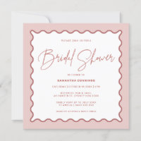 Invitación a ducha de novia en la frontera ondulad
