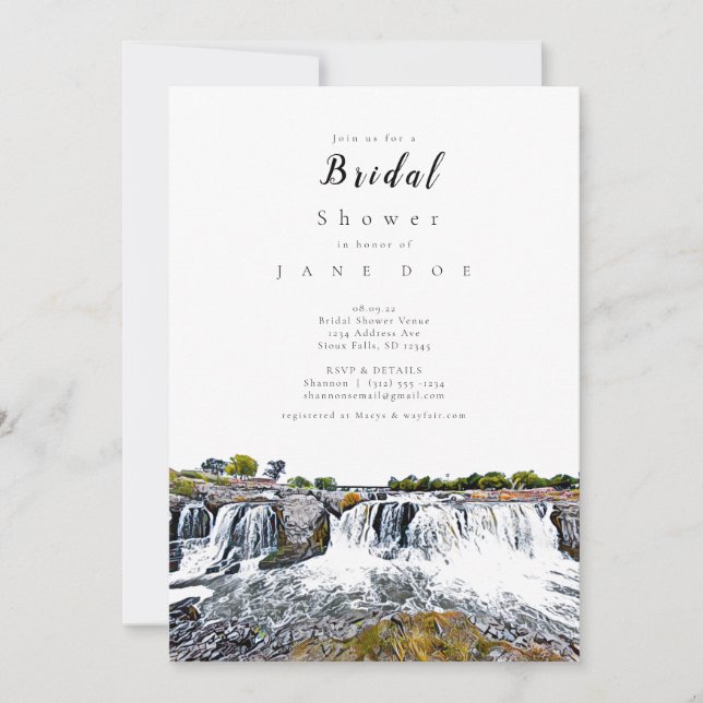 Invitación a ducha de novia en Sioux Falls Skyline (Anverso)