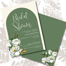 Invitación a ducha de novia floral blanca Sage Arc