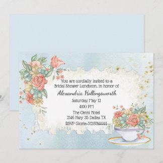 Invitación a ducha de novia floral con problemas d