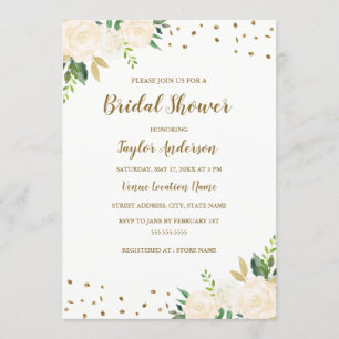 Invitación a ducha de novia floral de Confetti dor