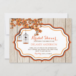 Invitación a ducha de novia floral de la jaula de