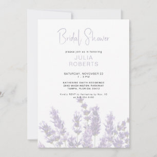 Invitación a ducha de novia floral de Lavender