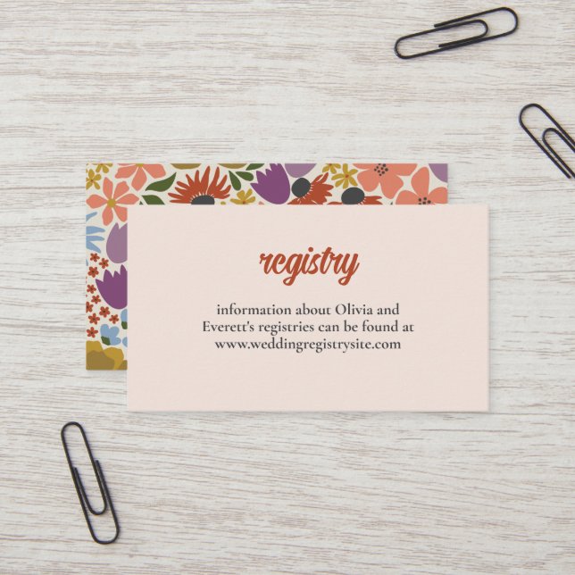 Invitación a ducha de novia floral Insertar (Anverso/Reverso In Situ)