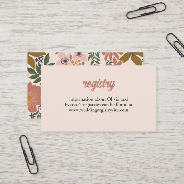 Invitación a ducha de novia floral Insertar (Anverso/Reverso In Situ)