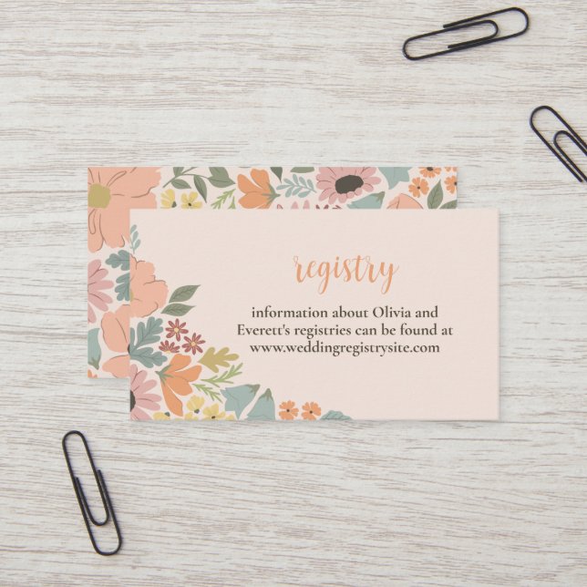 Invitación a ducha de novia floral Insertar (Anverso/Reverso In Situ)