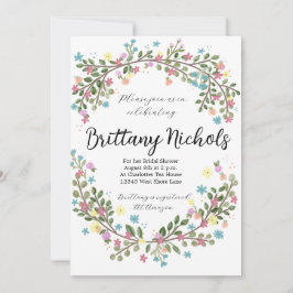 Invitación a ducha de novia floral ligera