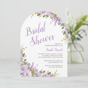 Invitación a ducha de novia floral Lilac