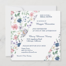 Invitación a ducha de novia floral pintada por Whi