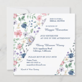 Invitación a ducha de novia floral pintada por Whi