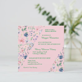 Invitación a ducha de novia floral pintada por Whi