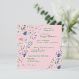 Invitación a ducha de novia floral pintada por Whi