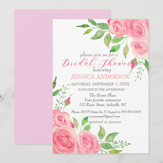 Invitación a ducha de novia floral rosa Roses flor