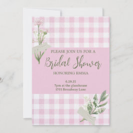 Invitación a ducha de novia floral rústica