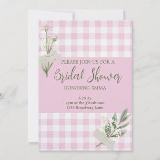 Invitación a ducha de novia floral rústica