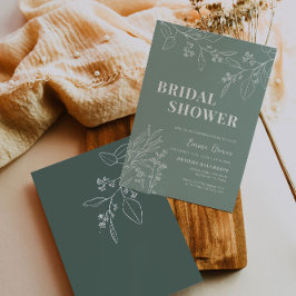 Invitación a ducha de novia floral Sage Green Boho
