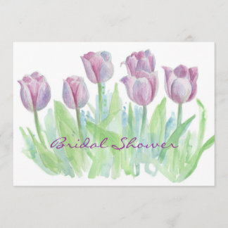 Invitación a ducha de novia Flores de tulipanes mo