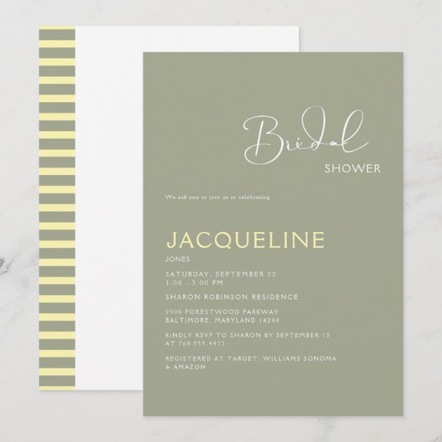 Invitación a ducha de novia geométrica de color am (Anverso / Reverso)