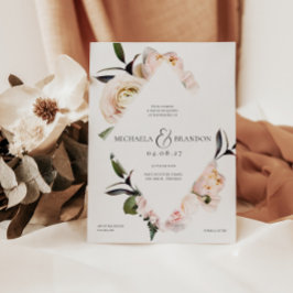 Invitación a ducha de novia geométrica floral Rubo