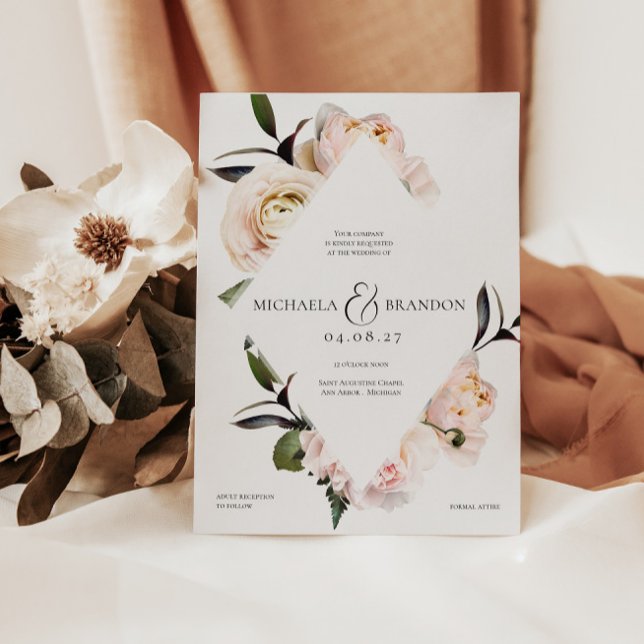 Invitación a ducha de novia geométrica floral Rubo (Subido por el creador)