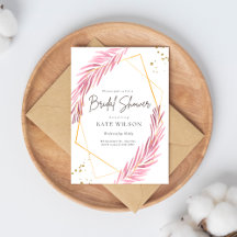 Invitación a ducha de novia geométrica Gold