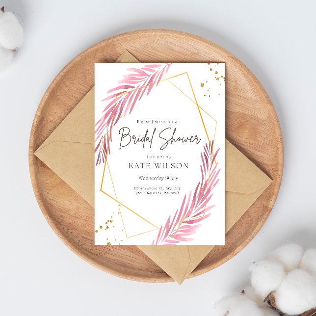 Invitación a ducha de novia geométrica Gold (Subido por el creador)