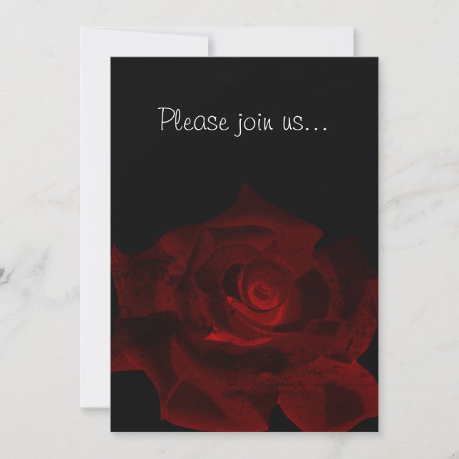 Invitación a ducha de novia gótica con brillo de r (Anverso)