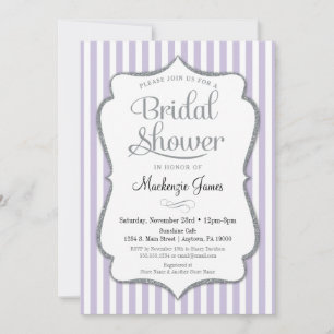 Invitación a ducha de novia gris Lilac Lavender