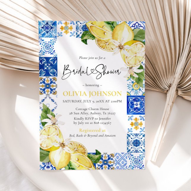 Invitación a ducha de novia italiana con Blue Tile (Subido por el creador)