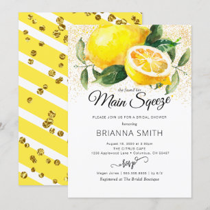 Invitación a ducha de novia limón