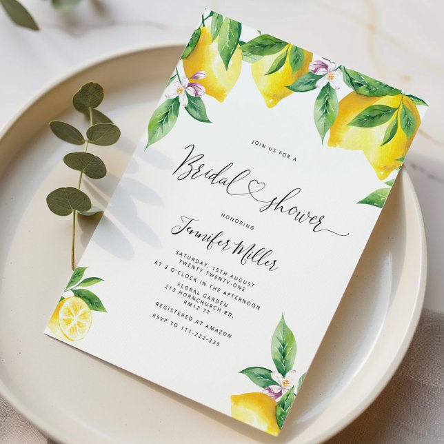 Invitación a ducha de novia limón (Subido por el creador)